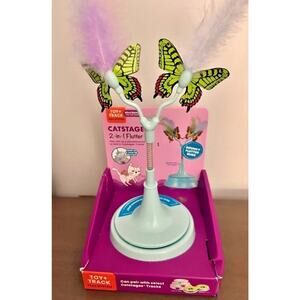 Catstages 2-in-1 Flutter Cat Toy | Butterfly Spring Toy & Track Topper
